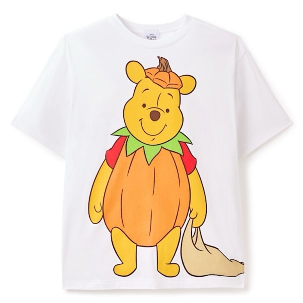 Disney White Tee with Winnie the Pooh Pumpkin Design